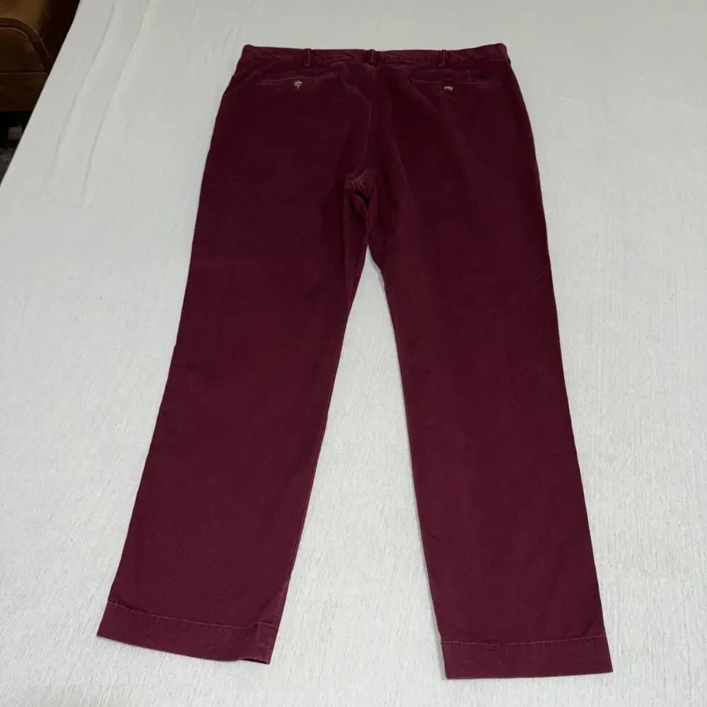 Polo Ralph Lauren Mens Stretch Straight Fit Chino Pants Burgundy 38x30 EUC